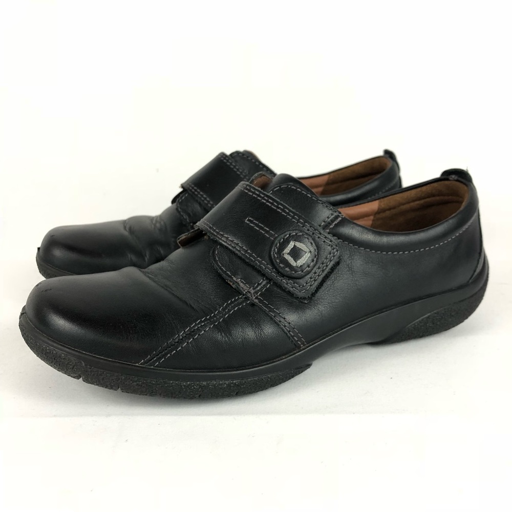 Hotter comfort sugar hook & latch leather shoes